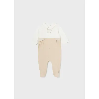 ROMPER CREAM BODICE BEIGE DOTTED BOTTOM / 1725-012