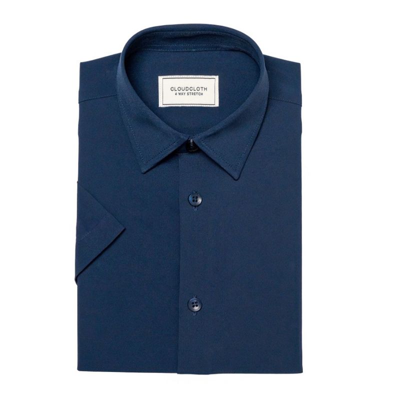 SHIRT NAVY CLOUDCLOTH 4 WAY STRETCH LONG SLEEVE / SH9801