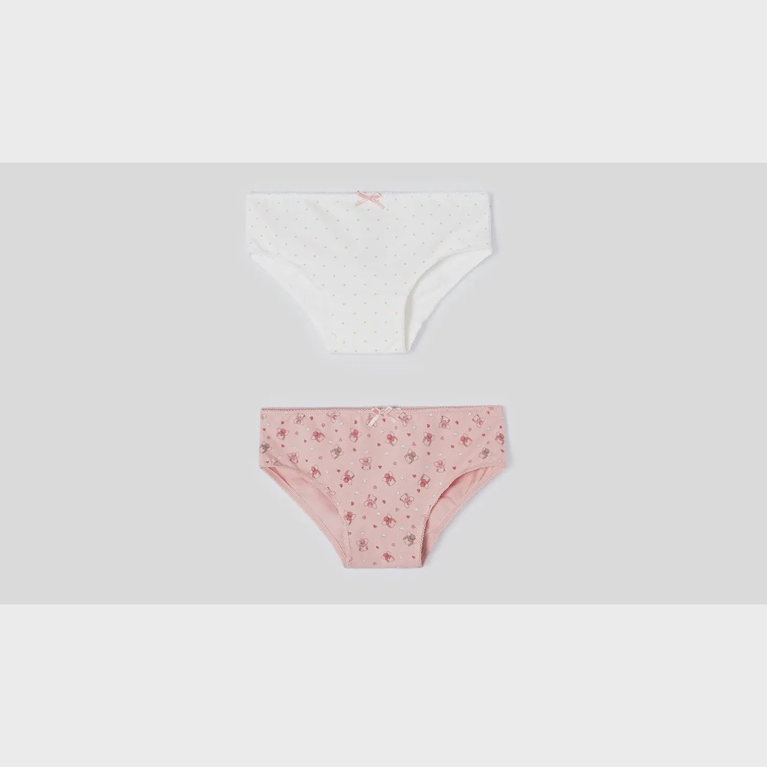 2PACK UNDERWEARWHITE PINK DOTS & ROSE PATTERNED / 10697-069