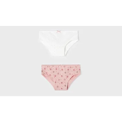 2PACK UNDERWEARWHITE PINK DOTS & ROSE PATTERNED / 10697-069
