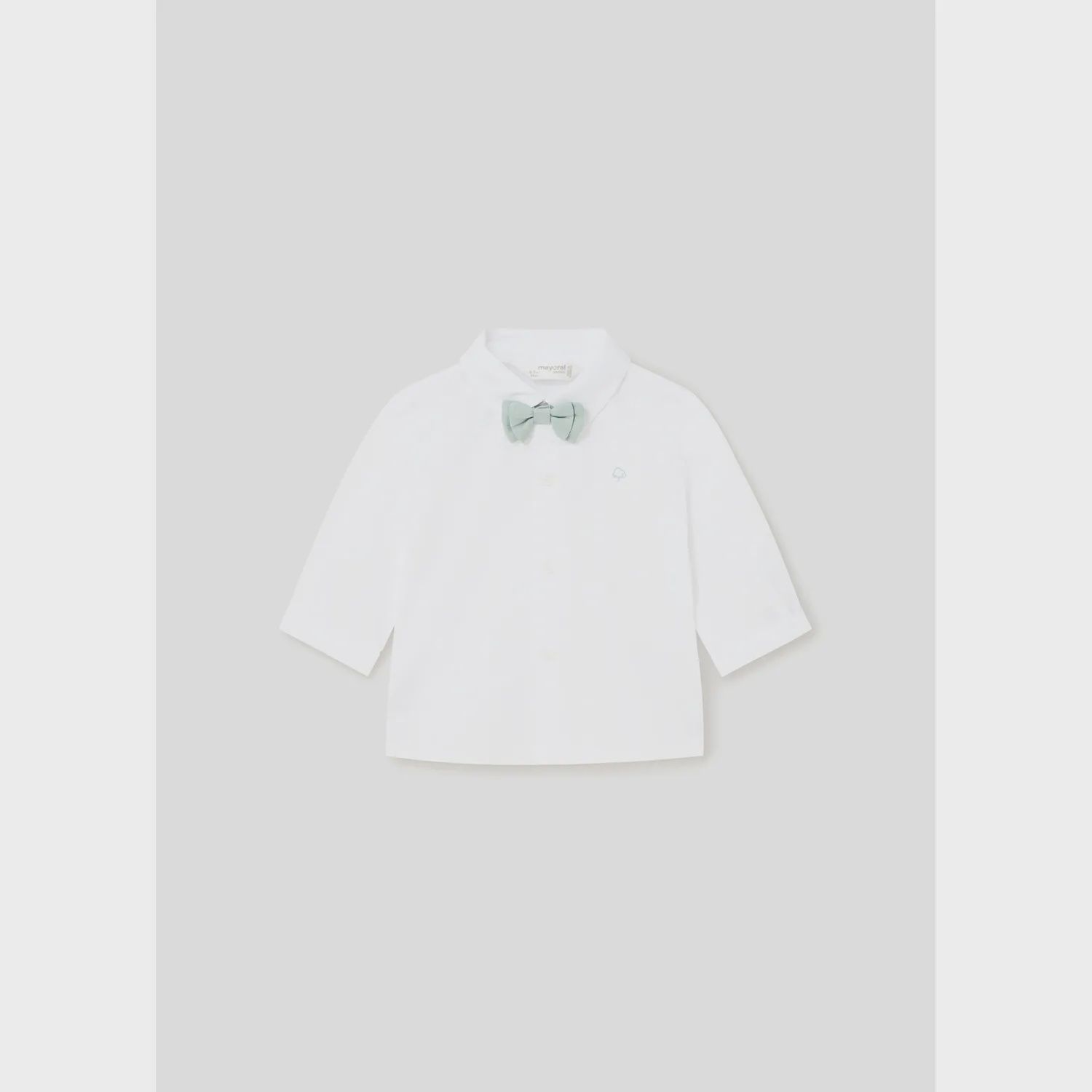2PC SHIRT & BOWTIE WHITE & GREEN / 1196-026