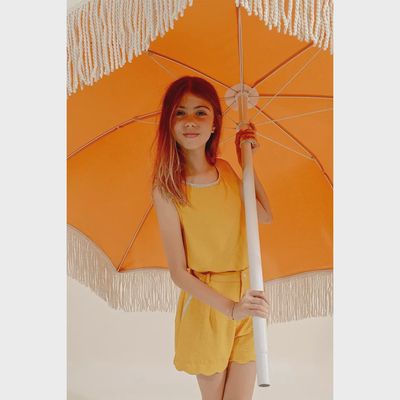 TOP YELLOW SILVER NECKLINE TRIM SLEEVELESS / MMG540CP