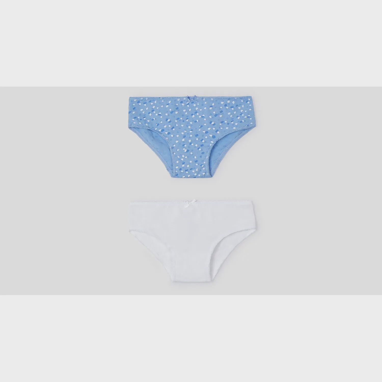 2 PAIRS GIRL PANTIES WHITE OR BLUE WIHT WHITE PRINT / 10697-073
