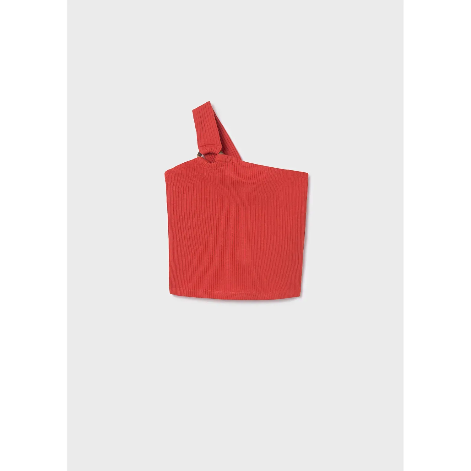 RIBBED TSHIRT BRICK RED 1 SHOULDER STRAP / 6017-060