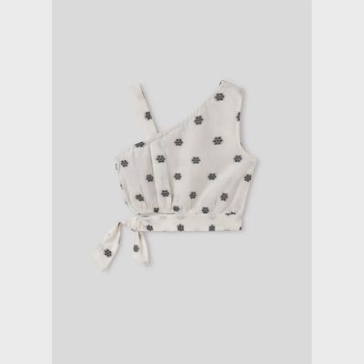 JACQUARD TOP CREAM BLACK PRINT / 6022-012