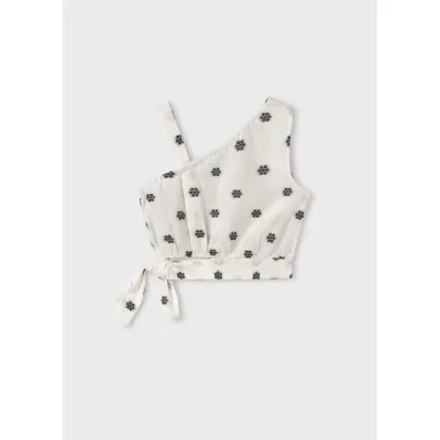 JACQUARD TOP CREAM BLACK PRINT / 6022-012