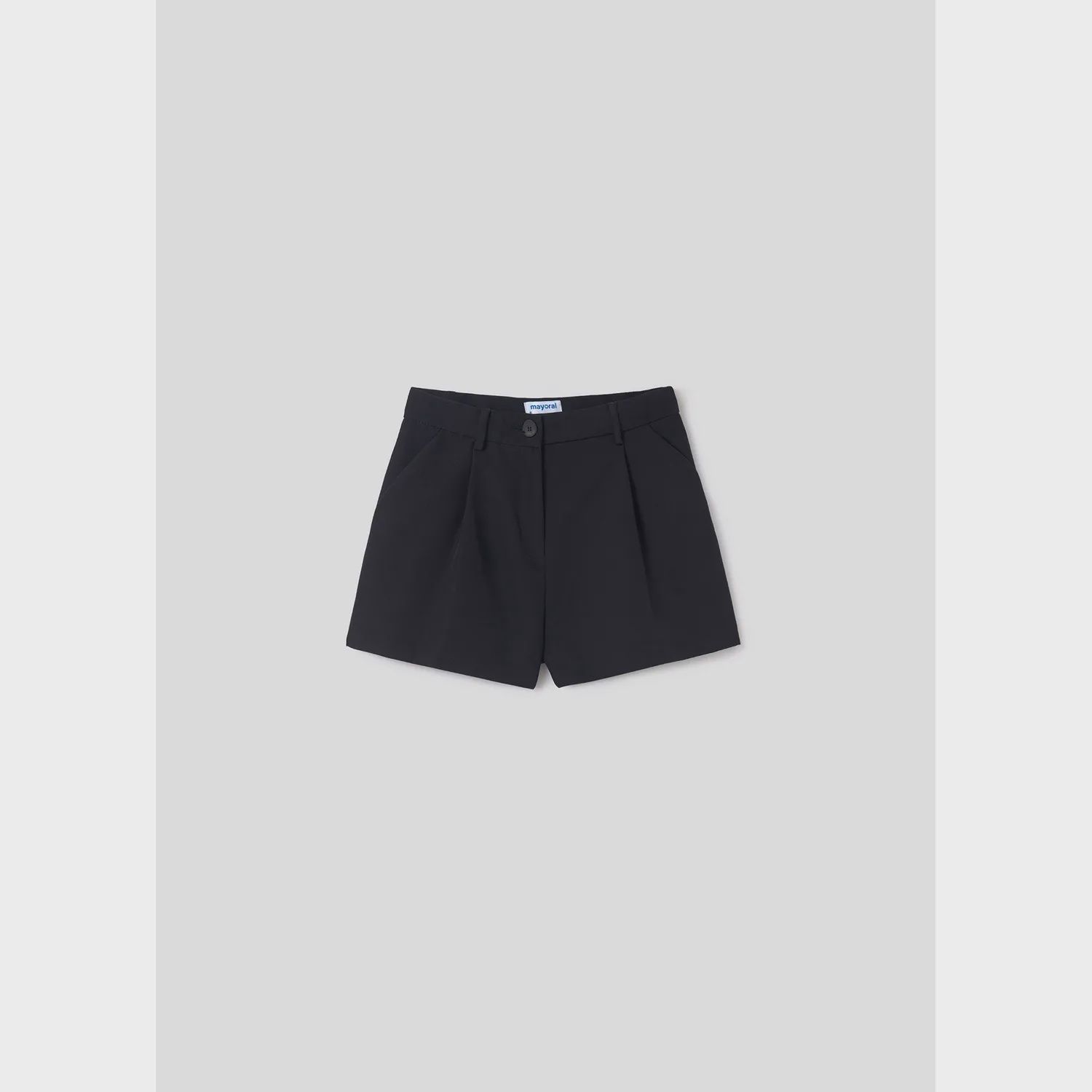 CREPE SHORT BLACK POCKETS & PLEATS / 6266-042