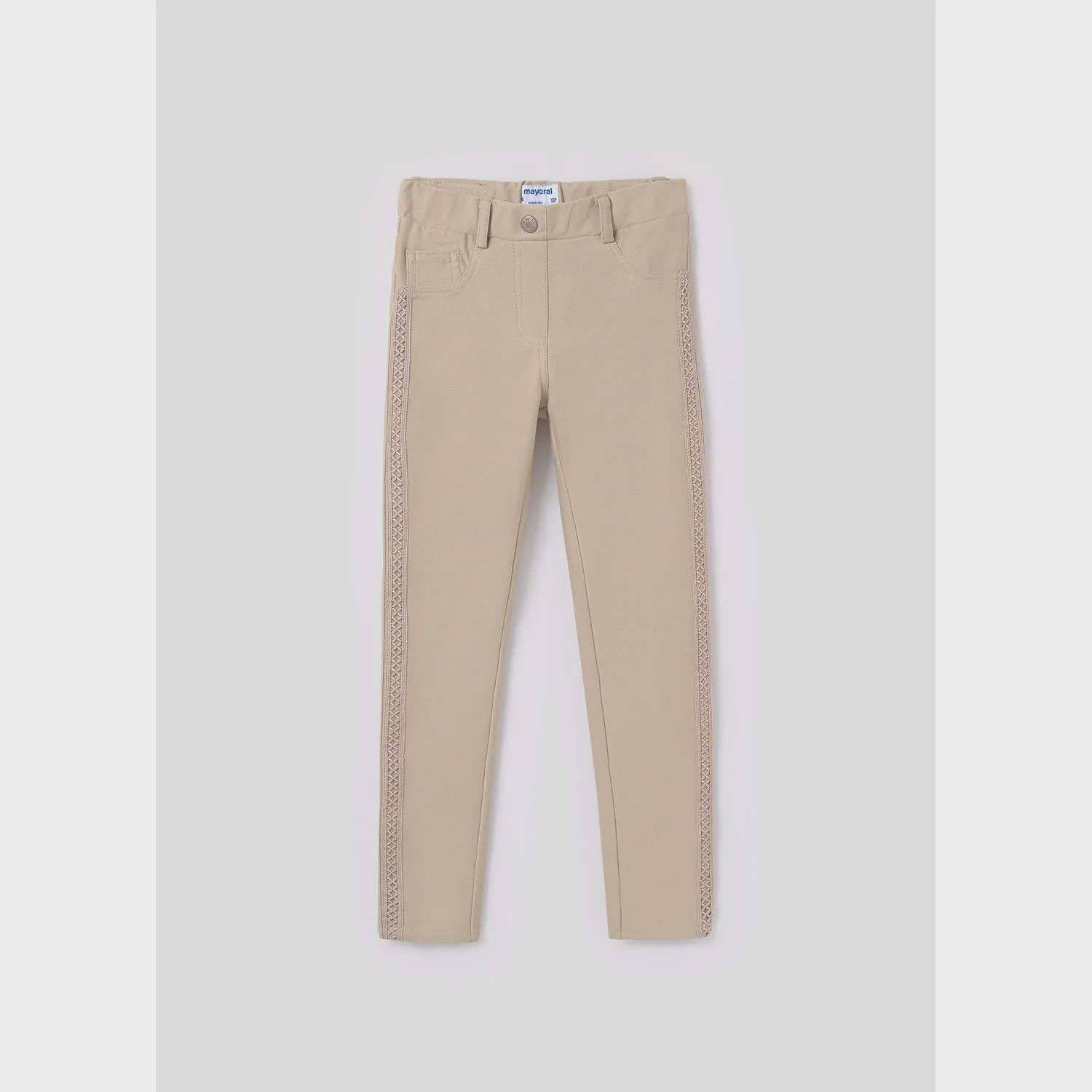 TWILL KNIT PANT BIEGE-SAND SKINNY FIT / 6511-033