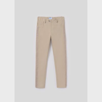 TWILL KNIT PANT BIEGE-SAND SKINNY FIT / 6511-033