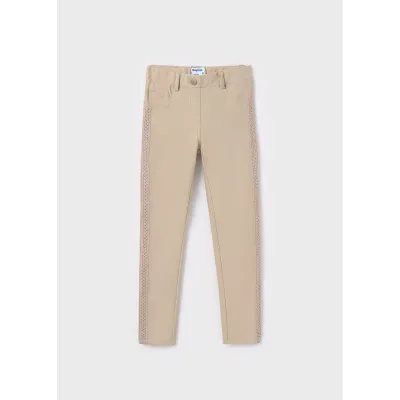 TWILL KNIT PANT BIEGE-SAND SKINNY FIT / 6511-033