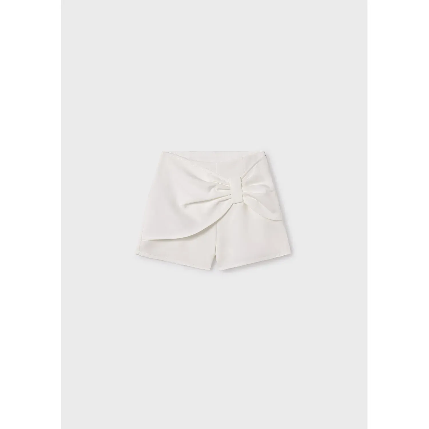 CREPE SKORT WHITE IMITATION BOW TRIM / 6940-030