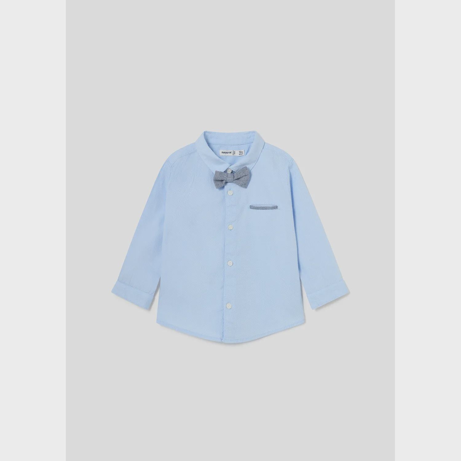 2PC SHIRT & BOWTIE SKY BLUE & NAVY LONG SLEEVE / 1116-011