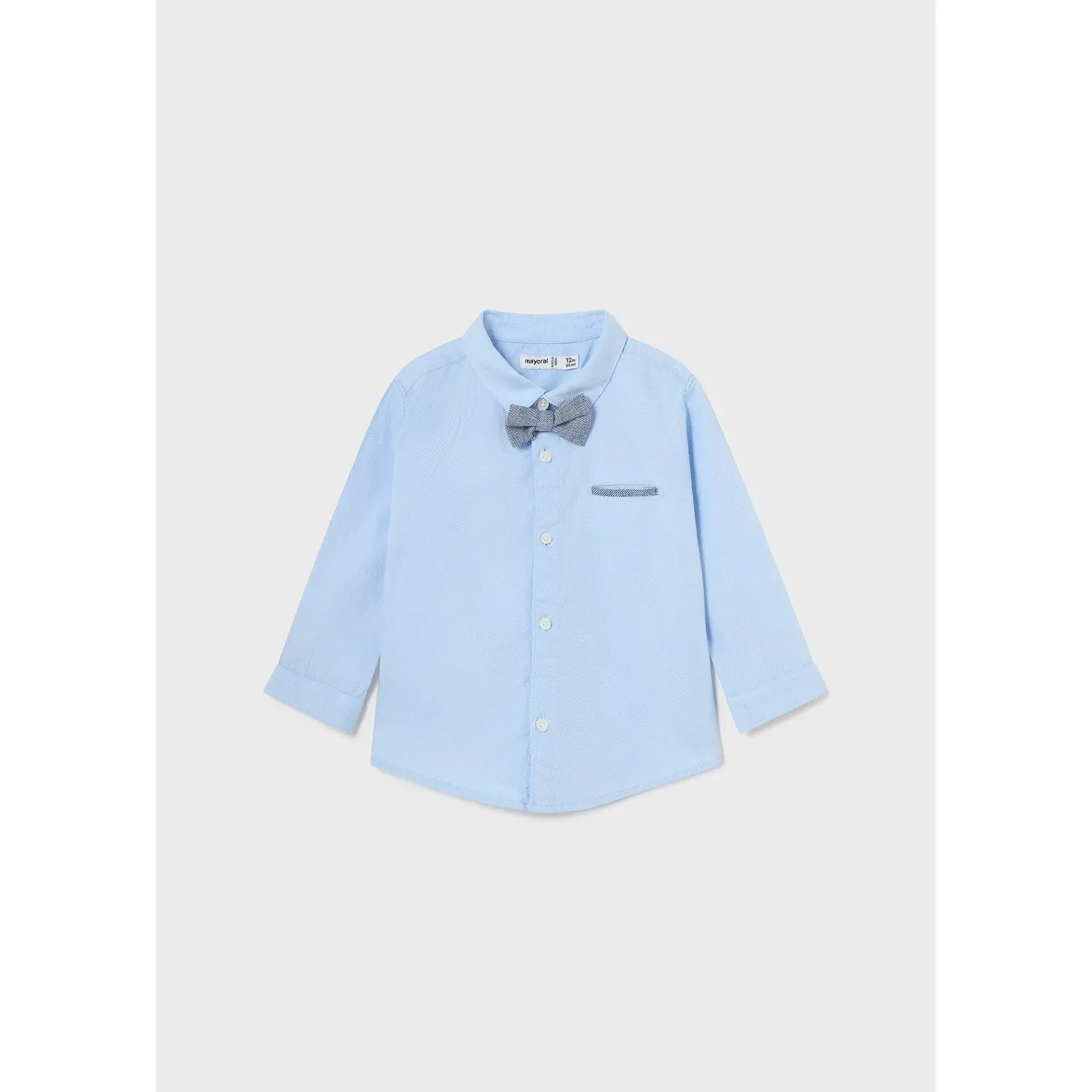 2PC SHIRT & BOWTIE SKY BLUE & NAVY LONG SLEEVE / 1116-011