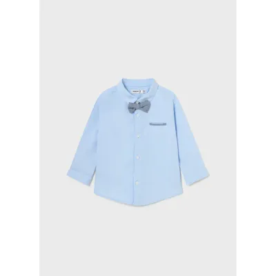 2PC SHIRT & BOWTIE SKY BLUE & NAVY LONG SLEEVE / 1116-011