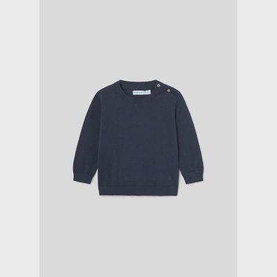 KNIT SWEATER NAVY LONG SLEEVE DRESSY / 303-047