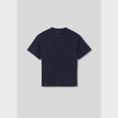 HENLEY TSHIRT NAVY WITH POCKET SHORT SLEEVE / 6035-043