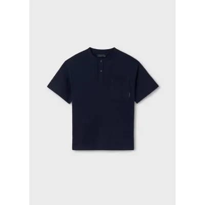 HENLEY TSHIRT NAVY WITH POCKET SHORT SLEEVE / 6035-043