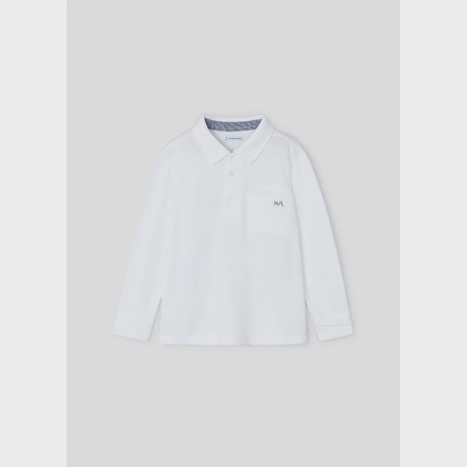 POLO TOP WHITE LONG SLEEVE / 3111-90