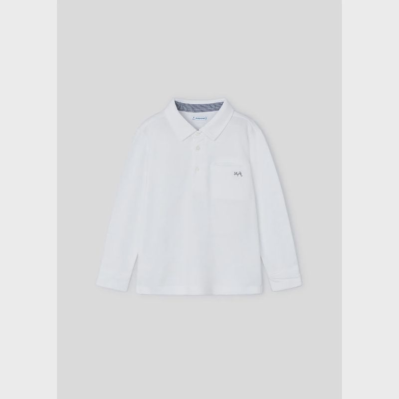 POLO TOP WHITE LONG SLEEVE / 3111-90