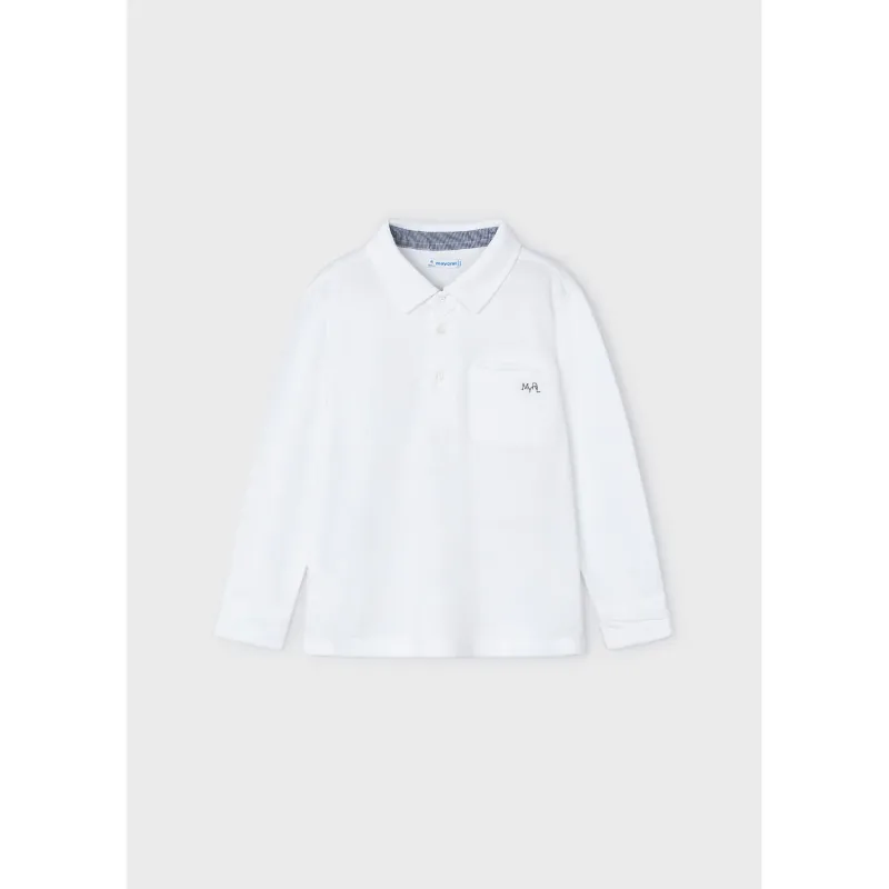 POLO TOP WHITE LONG SLEEVE / 3111-90