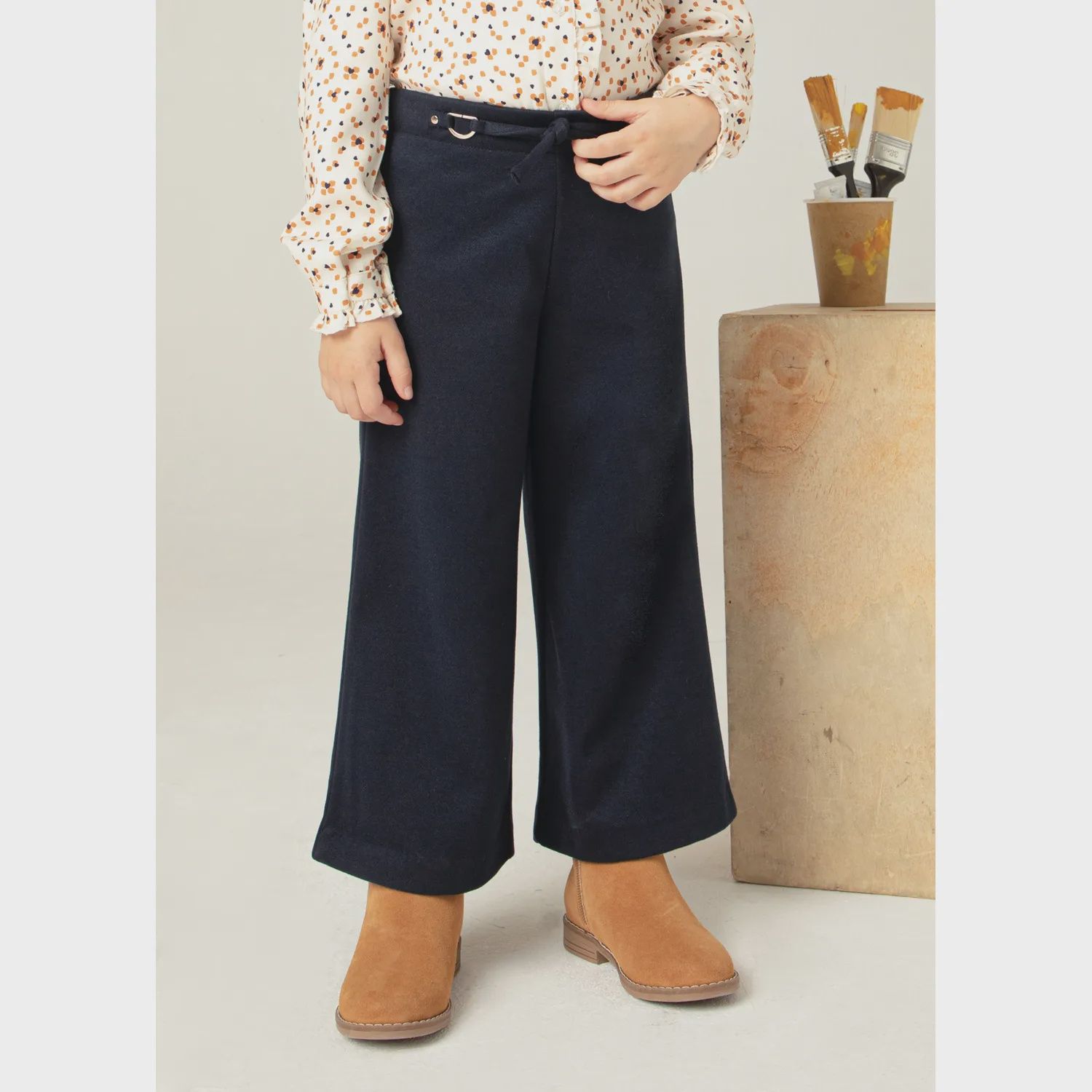 NAVY PANT WIDE LEG STRETCH / 4549-33