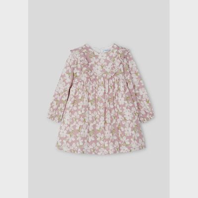 ROSE PRINTED DRESS FLOUNCE TRIM FLORAL / 4917-035