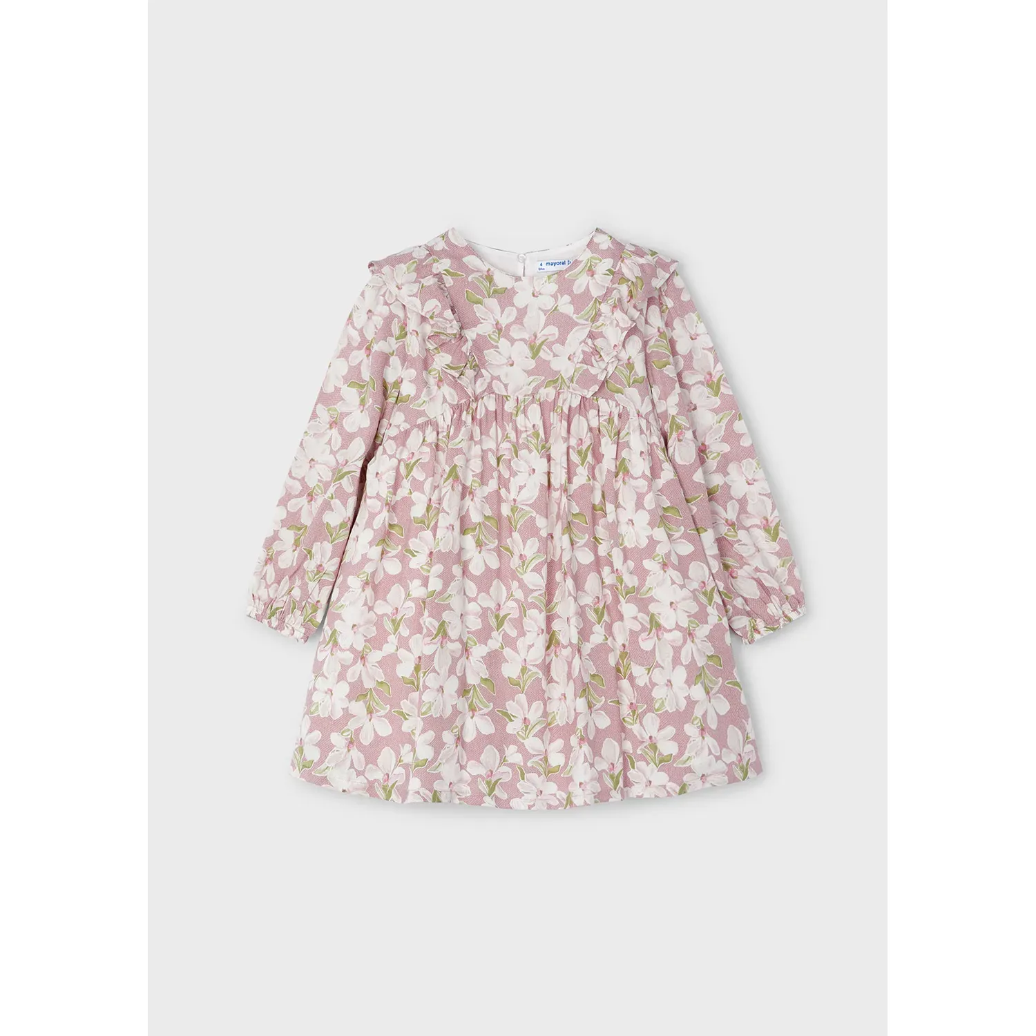 ROSE PRINTED DRESS FLOUNCE TRIM FLORAL / 4917-035