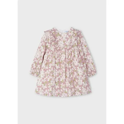 ROSE PRINTED DRESS FLOUNCE TRIM FLORAL / 4917-035
