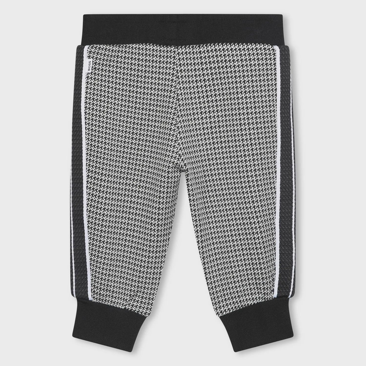 BLACK JACQUARD SWEAT PANT BLACK SIDE STRIPE & CUFF / J51276-09B