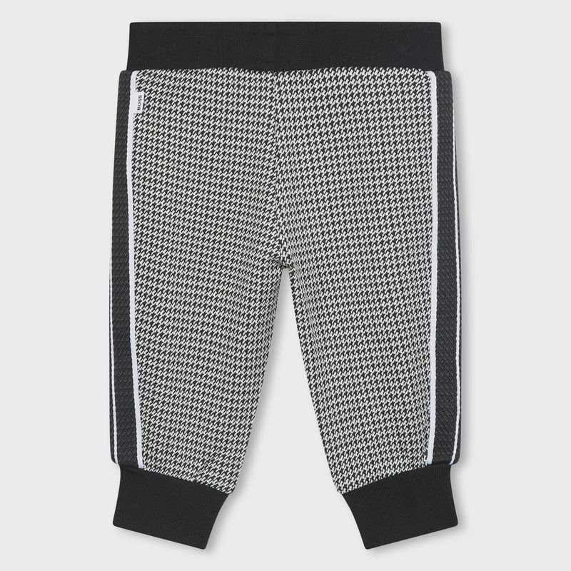 BLACK JACQUARD SWEAT PANT BLACK SIDE STRIPE & CUFF / J51276-09B