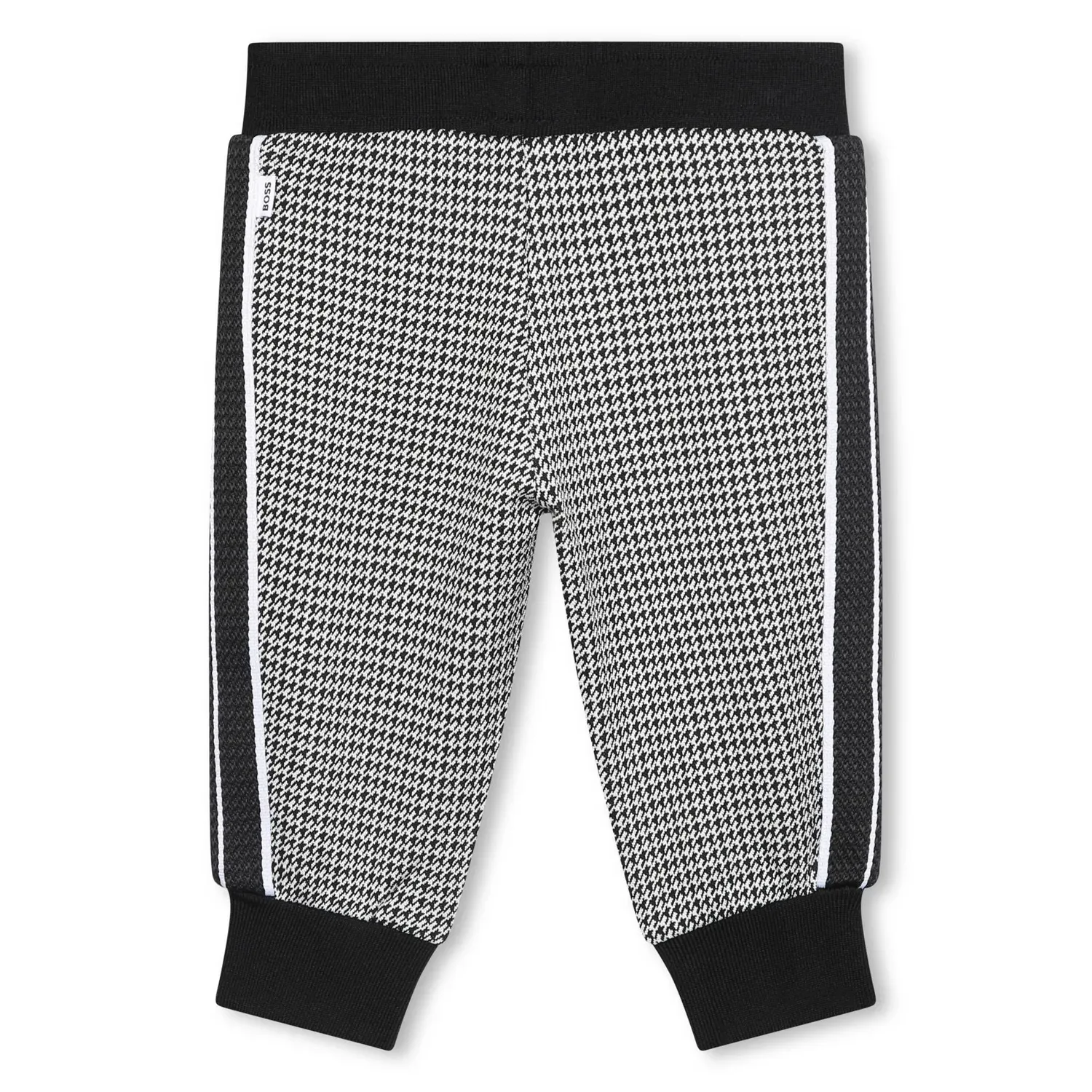 BLACK JACQUARD SWEAT PANT BLACK SIDE STRIPE & CUFF / J51276-09B