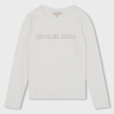 OFF WHITE TSHIRT LONG SLEEVE STRETCH KORS LOGO / R30138-117