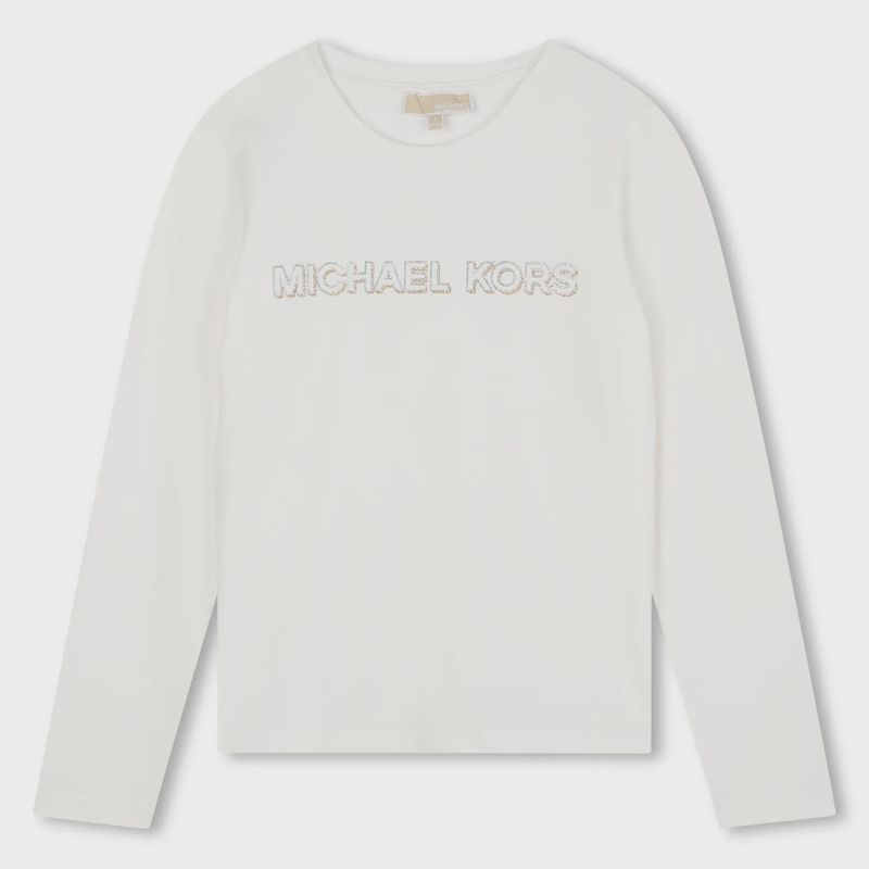 OFF WHITE TSHIRT LONG SLEEVE STRETCH KORS LOGO / R30138-117