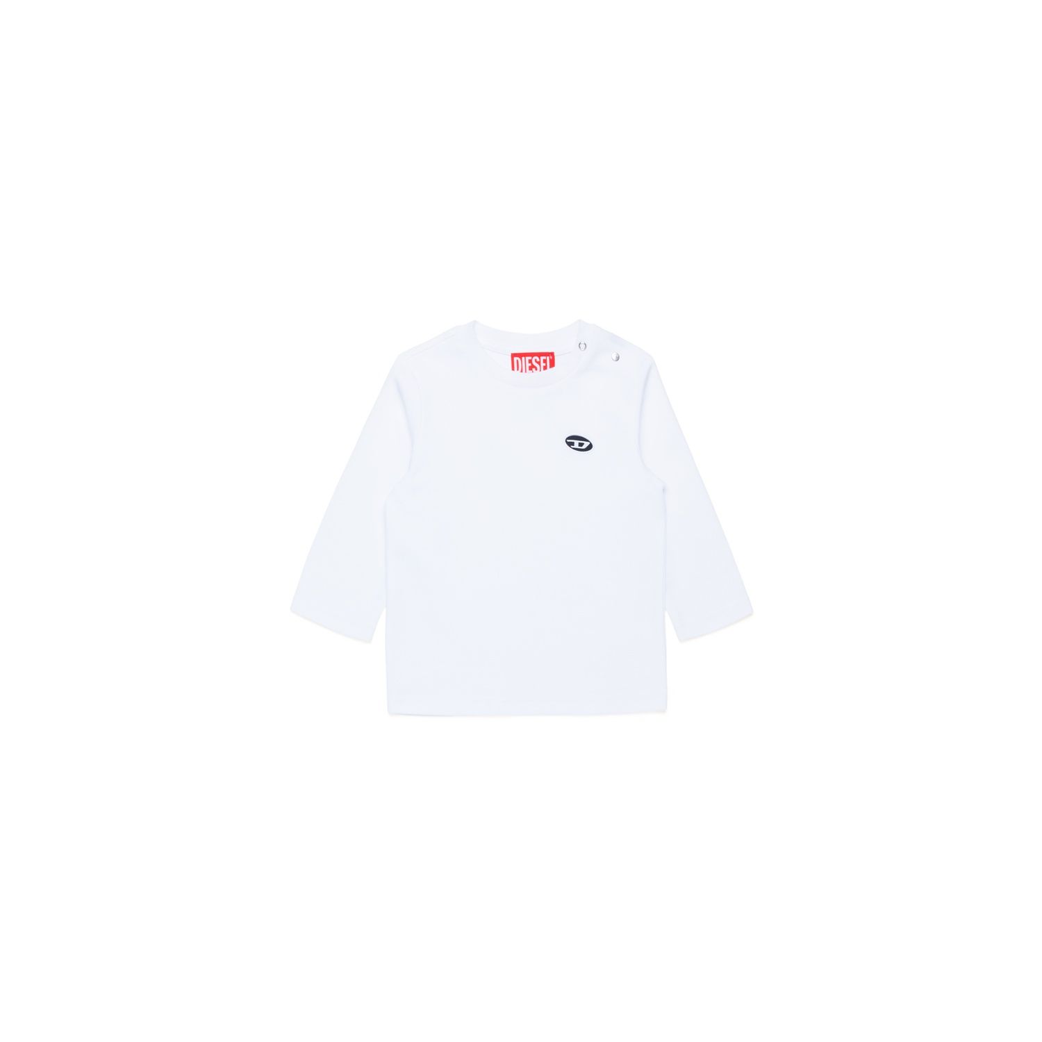 WHITE TSHIRT BOY LONG SLEEVE DSL LOGO / K00558-K100