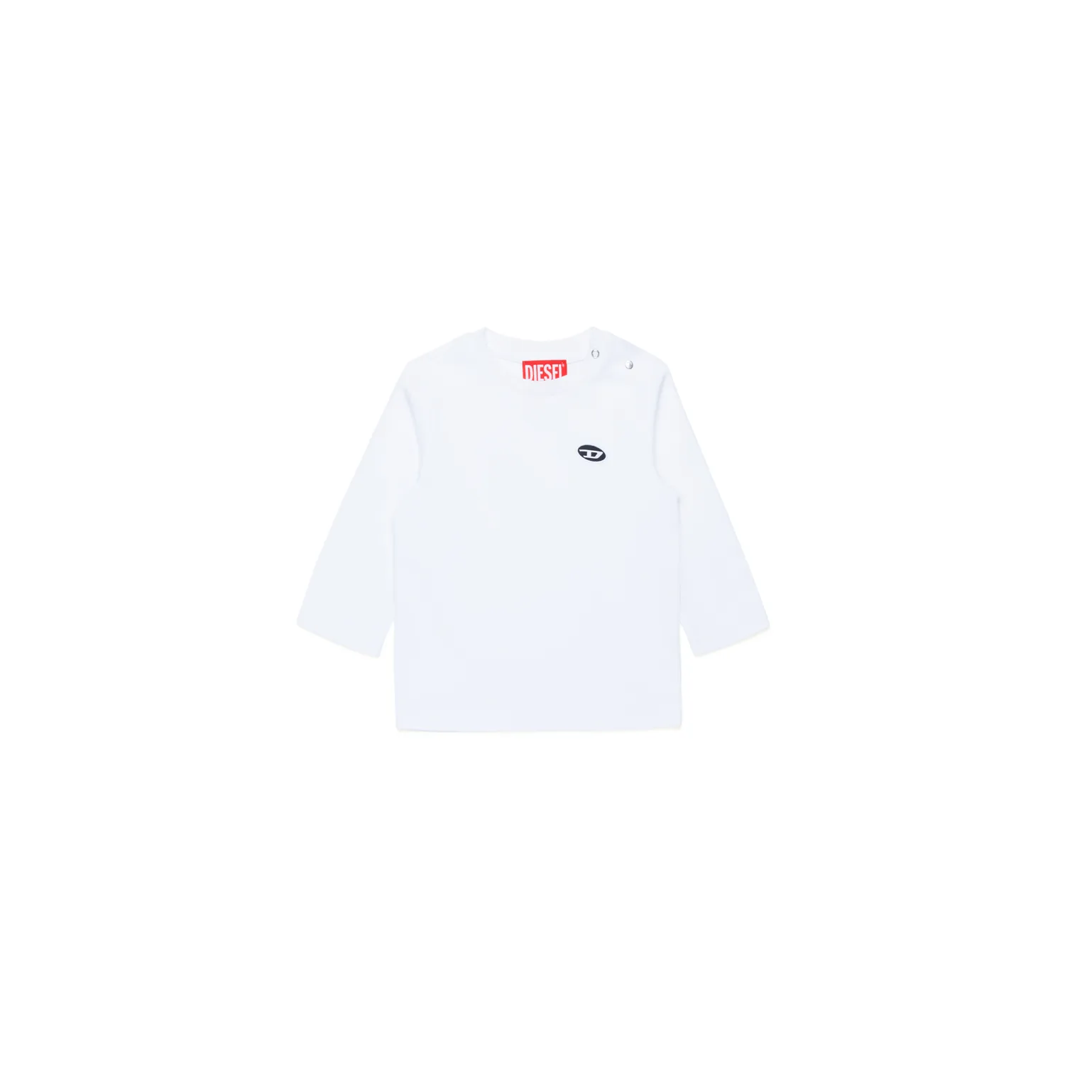 WHITE TSHIRT BOY LONG SLEEVE DSL LOGO / K00558-K100