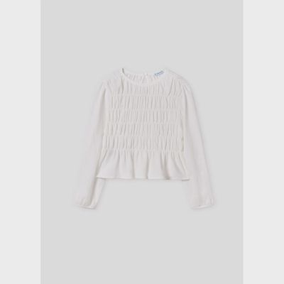 CREAM KNIT BLOUSE LONG SLEEVE / 7192-079