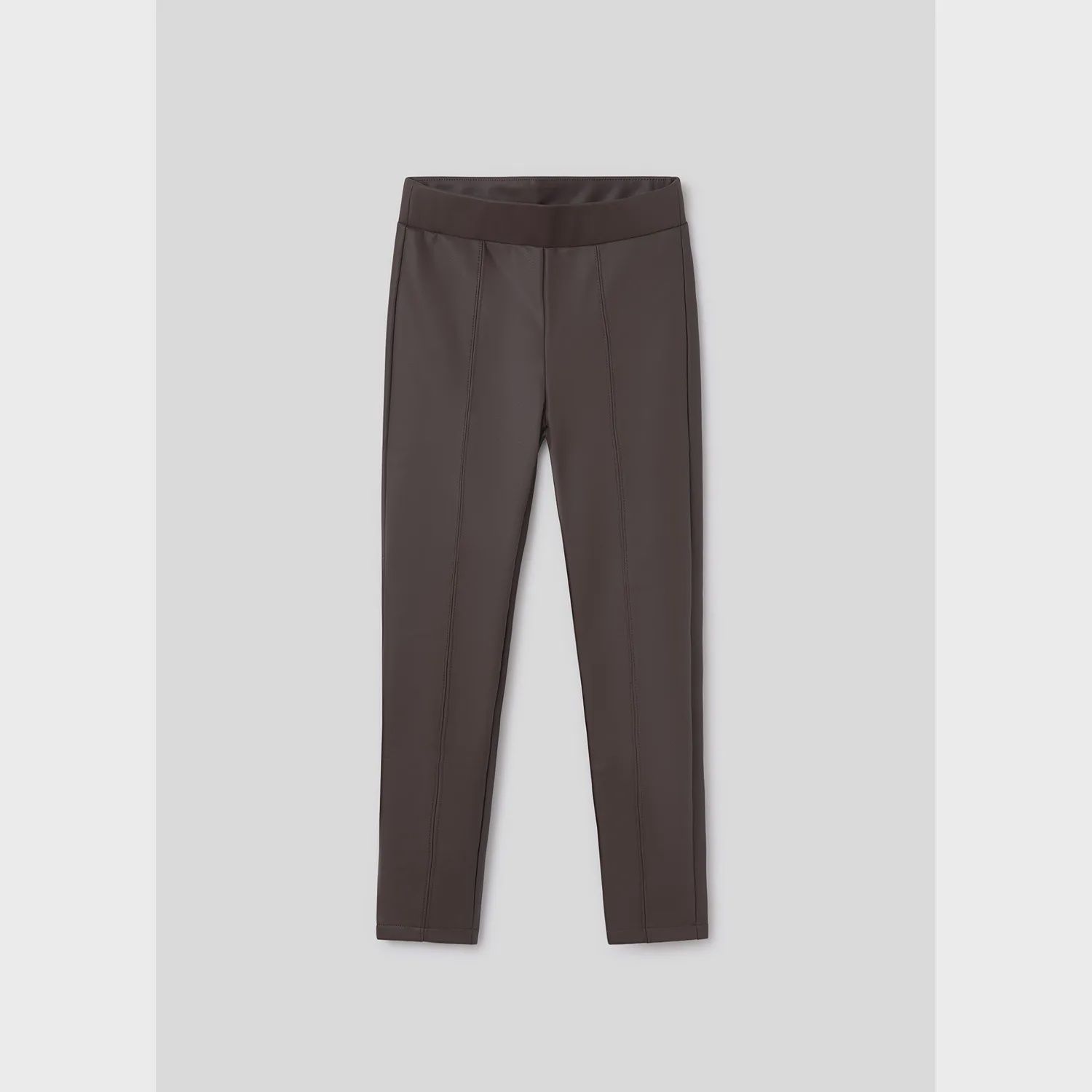 BROWN PLEATHER LEGGING-PANT / 7750-011