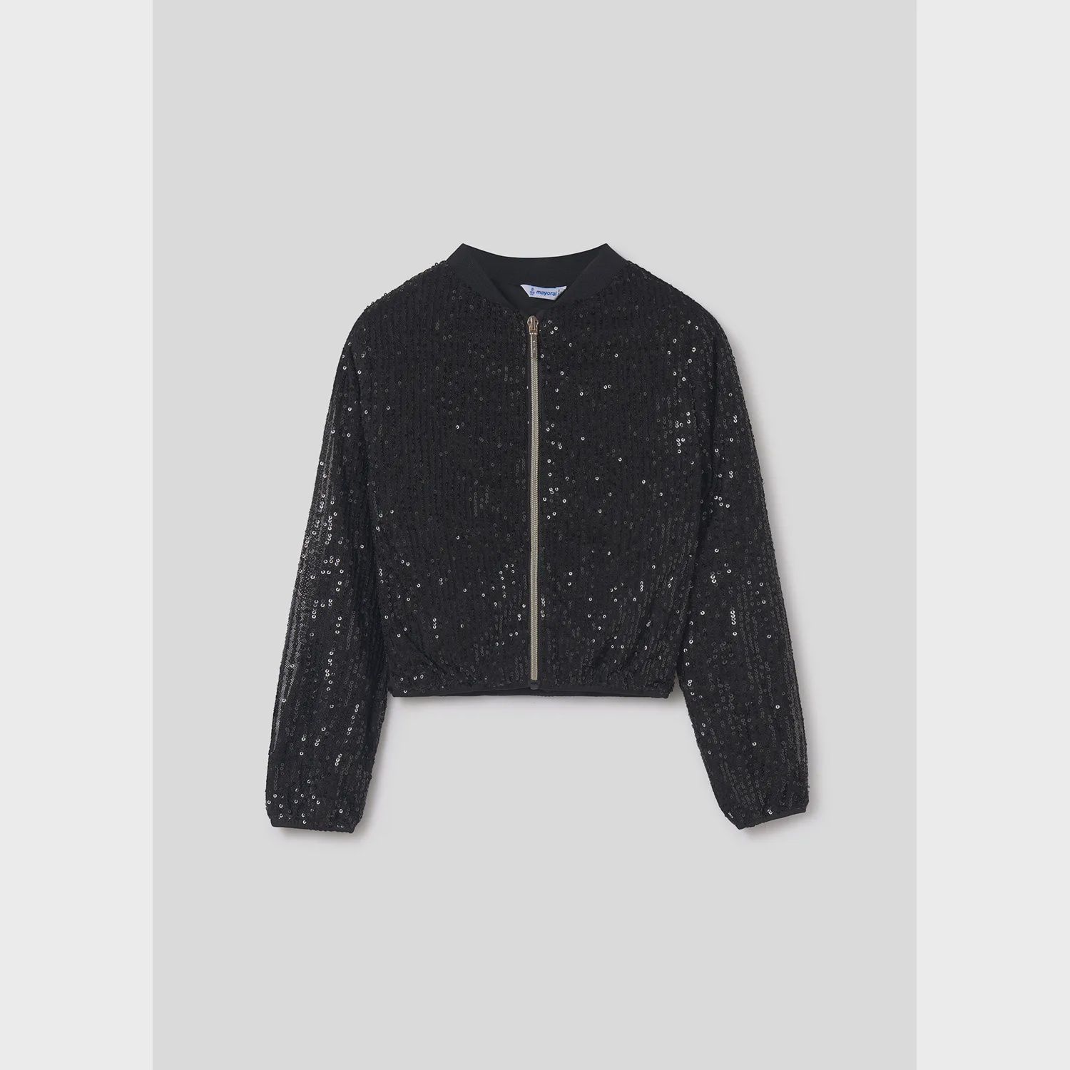 BLACK SEQUIN JACKET ZIP CLOSURE / 7474-057