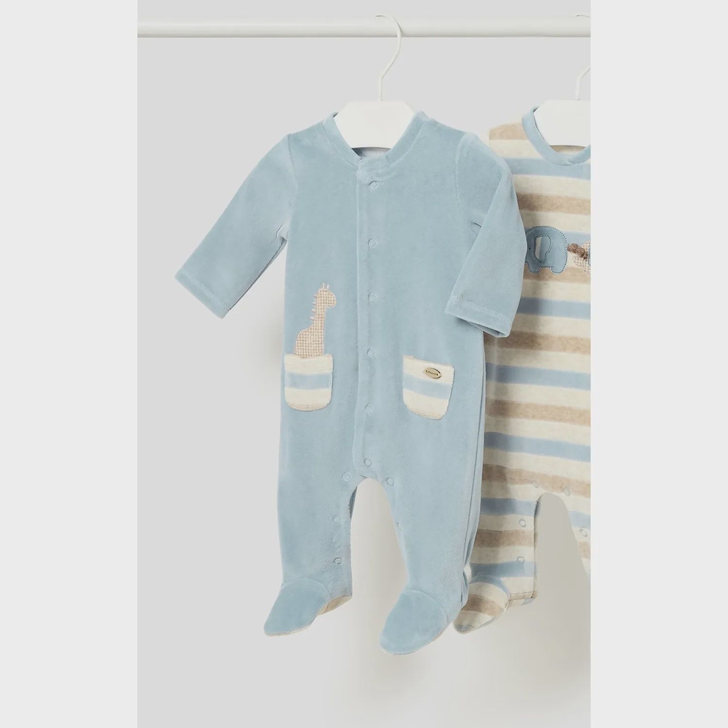 BABY BLUE SLEEPER VELOUR FRONT CLOSURE 2POCKETS / 2794-068