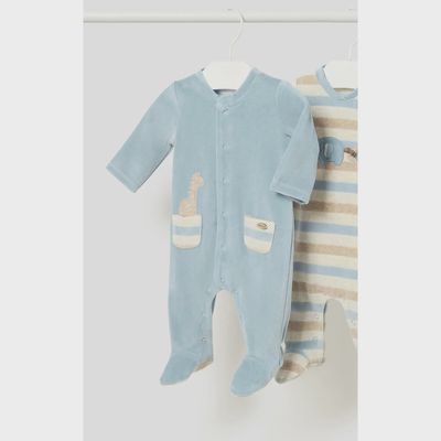 BABY BLUE SLEEPER VELOUR FRONT CLOSURE 2POCKETS / 2794-068