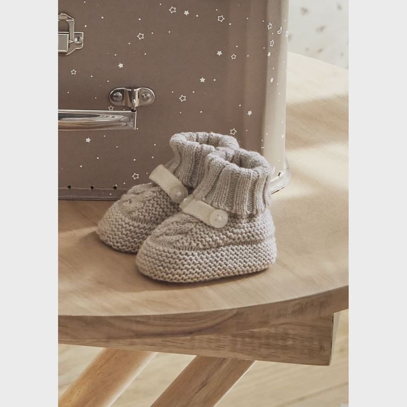LIGHT BROWN KNIT BOOTIES / 9798-089
