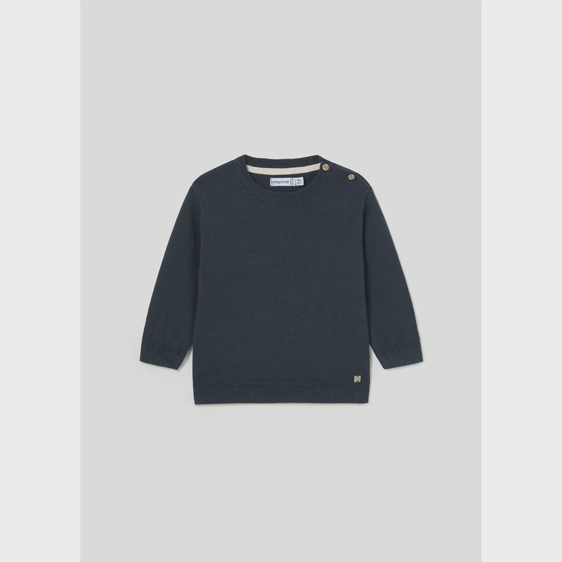 NAVY KNIT SWEATER LONG SLEEVE BASIC / 309-014