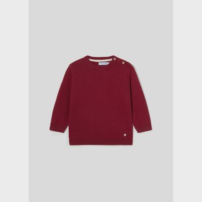 RED KNIT SWEATER BASIC LONG SLEEVE / 309-12