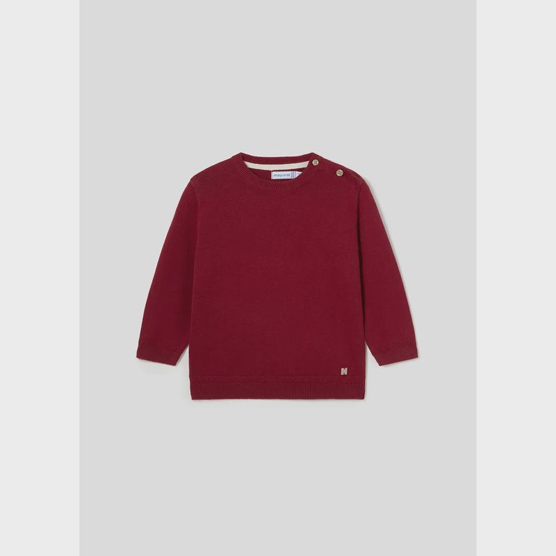 RED KNIT SWEATER BASIC LONG SLEEVE / 309-12