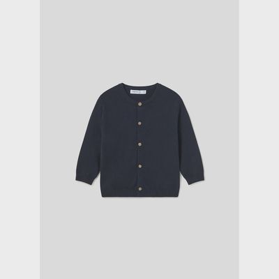 NAVY CARDIGAN FINE KNIT LONG SLEEVE / 2320-060