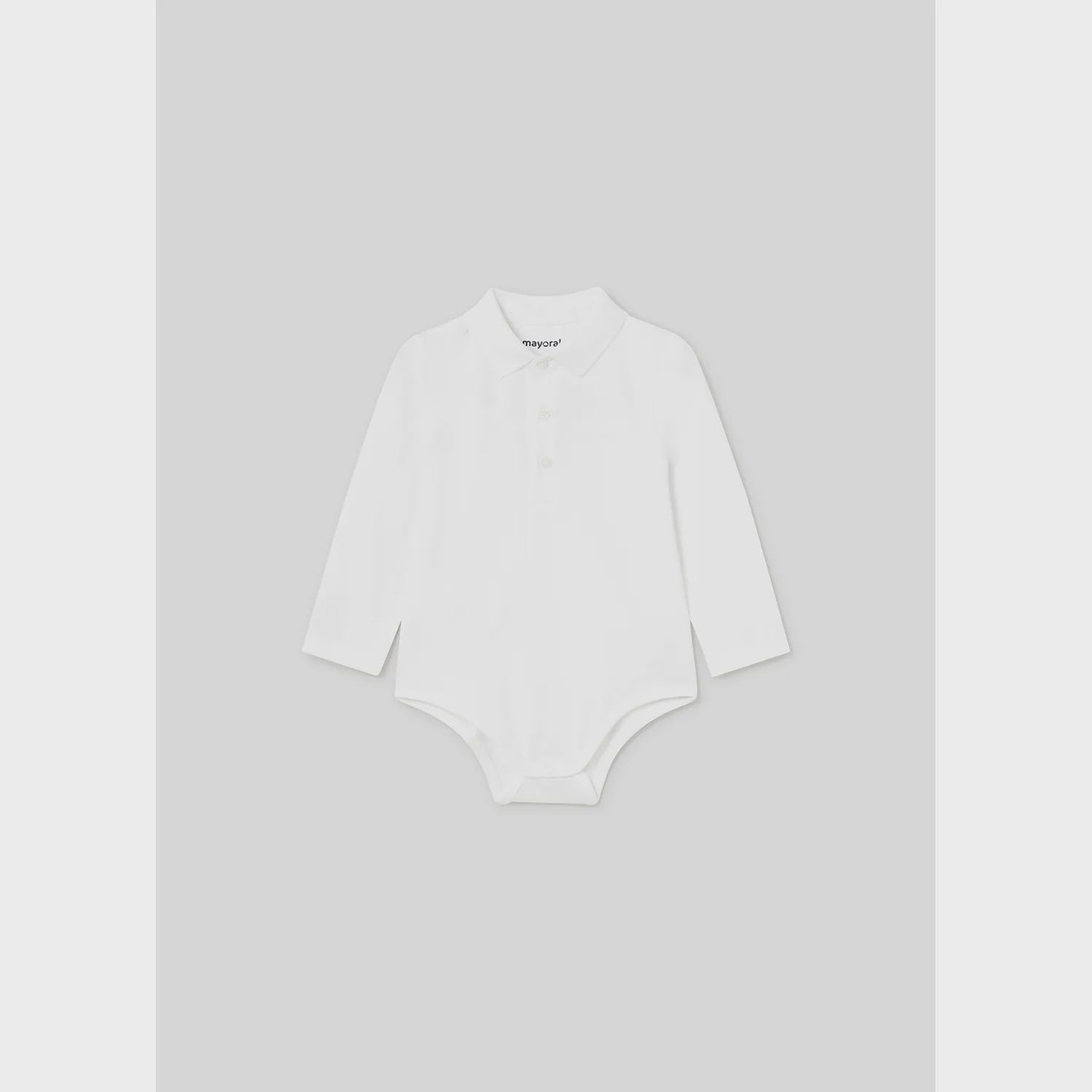 WHITE POLO BODYSUIT LONG SLEEVE / 2183-042