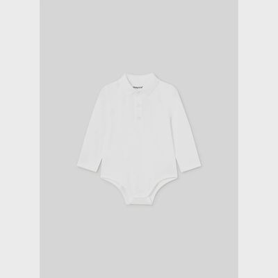 WHITE POLO BODYSUIT LONG SLEEVE / 2183-042