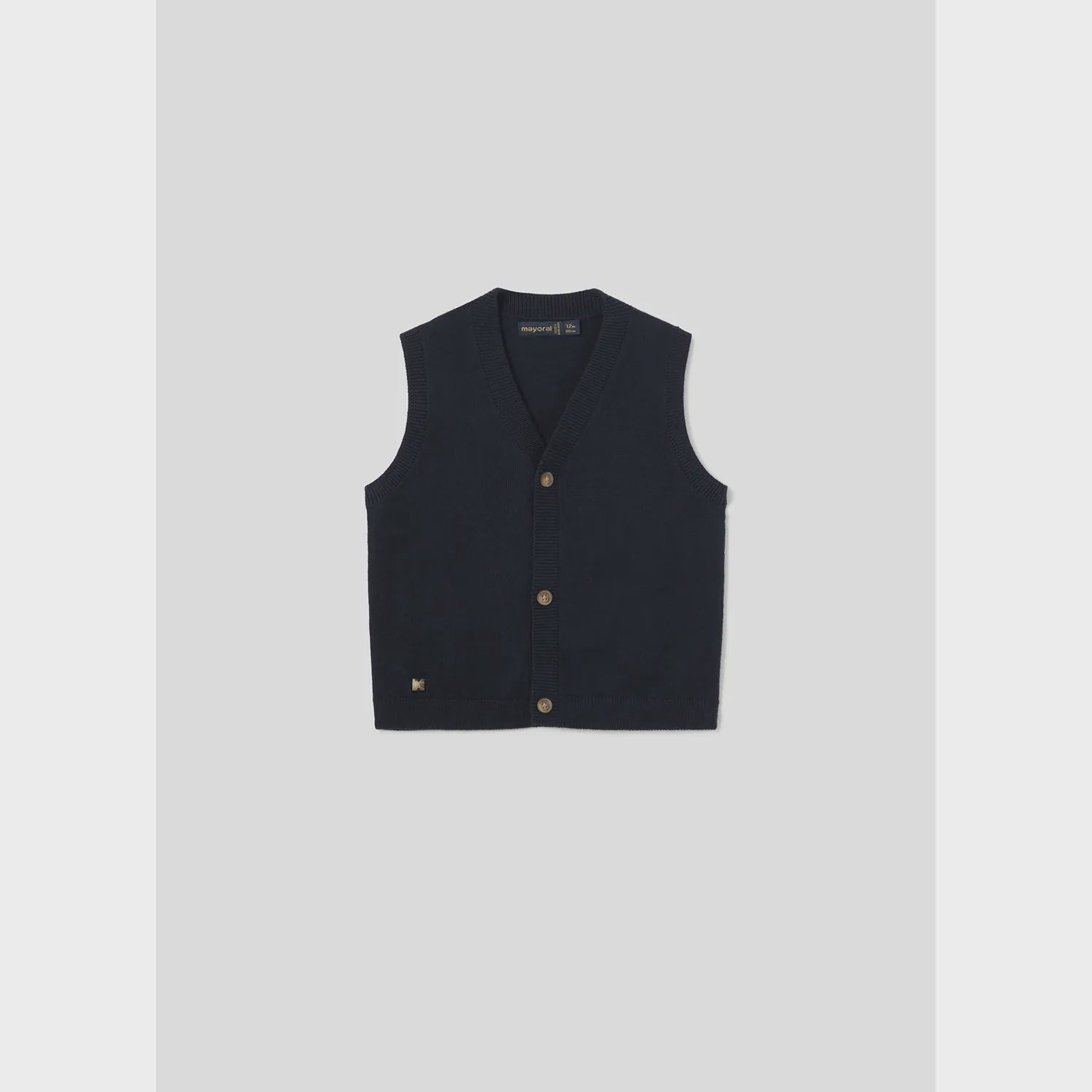 NAVY KNIT VEST 3 BUTTON CLOSURE / 2316-052