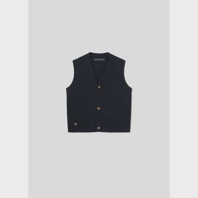 NAVY KNIT VEST 3 BUTTON CLOSURE / 2316-052