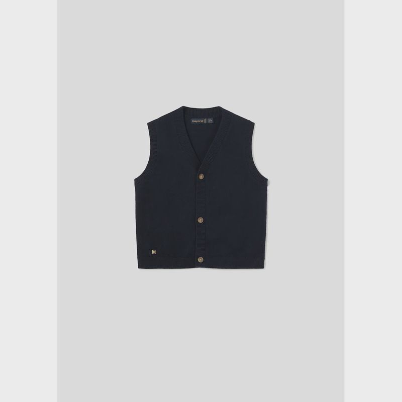 NAVY KNIT VEST 3 BUTTON CLOSURE / 2316-052